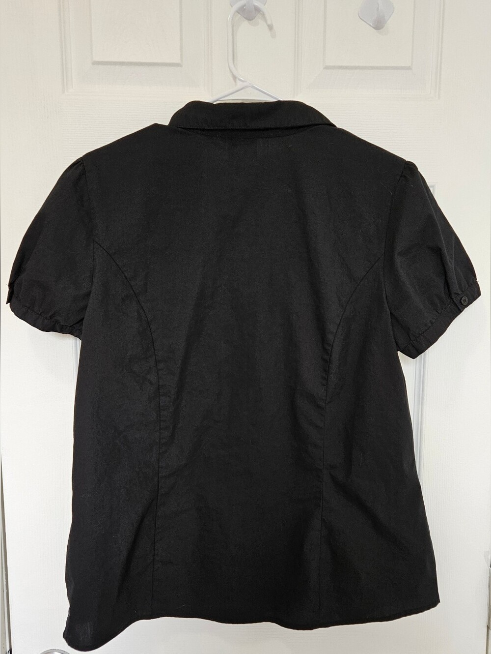 Worthington Black Collared Short Sleeve Blouse - Picture 3 of 4